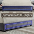 thumbnail image 5 of Modern Full Size Storage Bed, Upholstered Platform Bed with Wood Frame, 4 Drawers Design, Rgb LED Light and Height Adjustable Headboard for Bedroom, Gray, 5 of 8