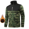 thumbnail image 4 of Men's Quarter Zip Utility Fleece Pullover Military Camouflage Quilted Sweater Slim Fit Turtleneck Warm Dress Sweatshirt, Durable and Functional, Ideal for Outdoor Adventures,Camouflage,M, 4 of 5