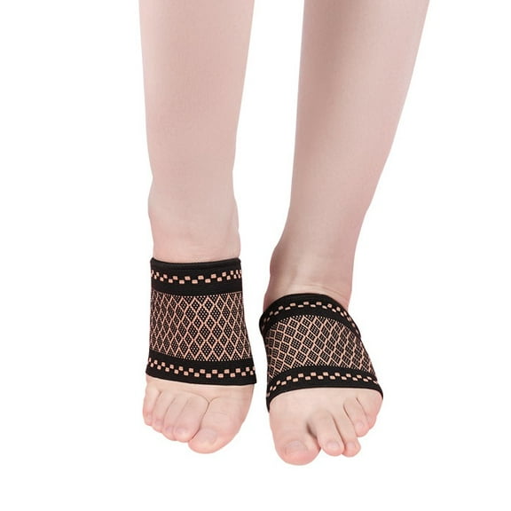 Janrevotw 1 Pair Of Copper Ionic Foot Cushion Can Be Worn Inside Sports Sweat Copper Fiber Foot Protector Knitted Elastic Pressurized Foot Cushion