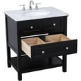 thumbnail image 3 of Elegant Decor Metropolis 30" Single Marble Top Bathroom Vanity in Black, 3 of 14