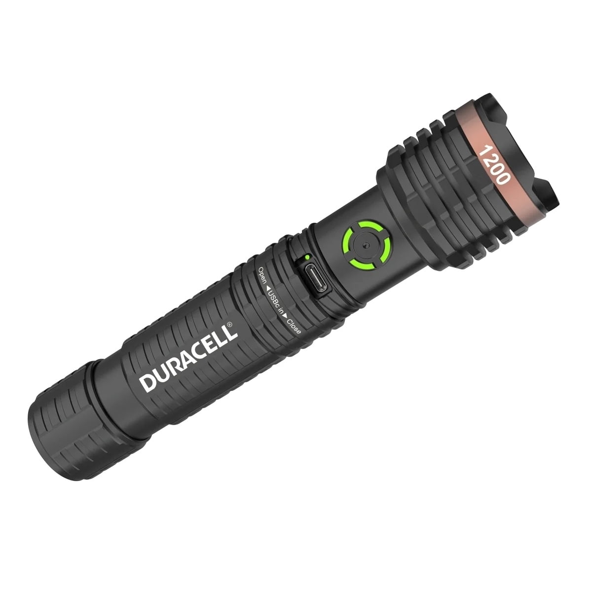 Duracell Durabeam Ultra Hybrid LED Flashlights, 1200 Lumens, Set of 3, with Rechargeable and AAA Alkaline Batteries