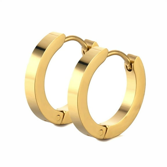 New Golden Small Smooth Earring Simple Exquisite 14K Yellow Gold Hoop Earrings for Women Fashion Jewelry Gift