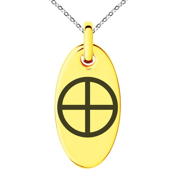 Stainless Steel Solar System Planetary Earth Engraved Small Oval Charm Pendant Necklace