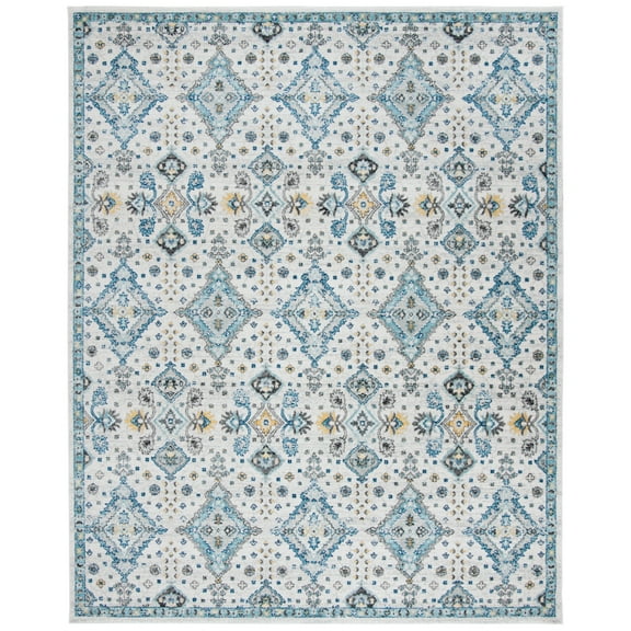 SAFAVIEH Evoke Stamen Bordered Area Rug, Ivory/Light Blue, 12' x 18'