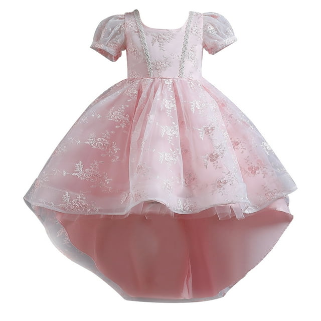 Kawell Robe de Princesse pour Filles pour Mariage Fête d'Anniversaire avec Train Taille 3-12 Ans