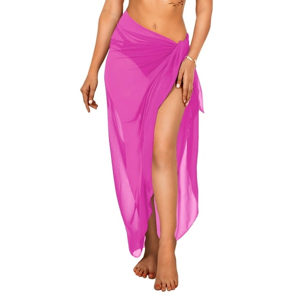 HAPPY BAY Women's Beachwear Summer Swimwear Cover ups Beach Wrap Skirt Swimwear Bikini Plus Size Sarong for Women M-L Plain, Pink