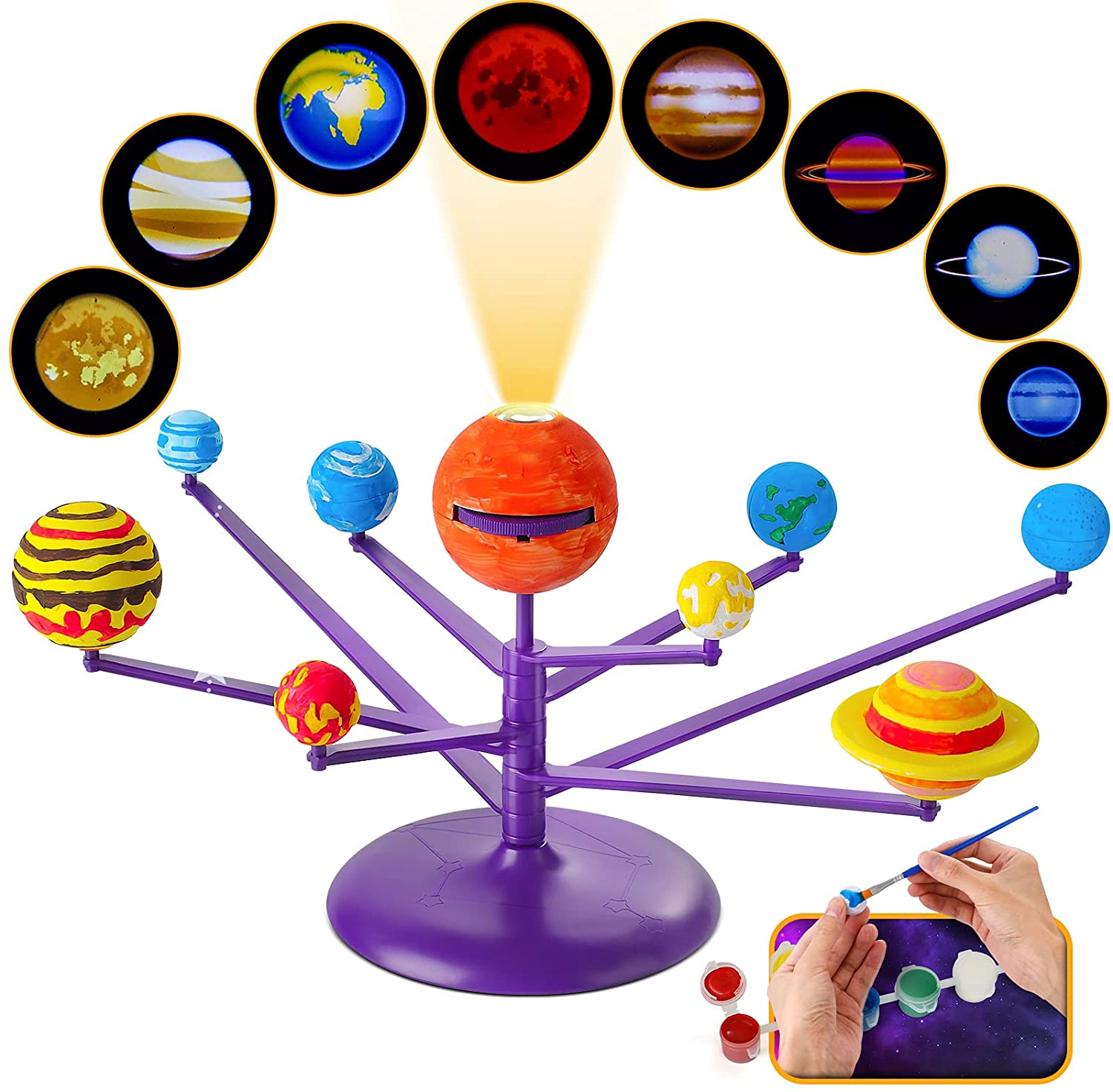 IGUOHAO Solar System Model Kit for Kids, Planetarium Projector with 8 ...