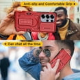 thumbnail image 4 of for Samsung Galaxy S25 Ultra Case with 2*Screen Protector, Slide Camera Cover & Kickstand, Lanyard Strap,Military Grade Shockproof Protective Heavy Duty Non-Slip for S25 Ultra Case-6.9'', Matte Red, 4 of 8