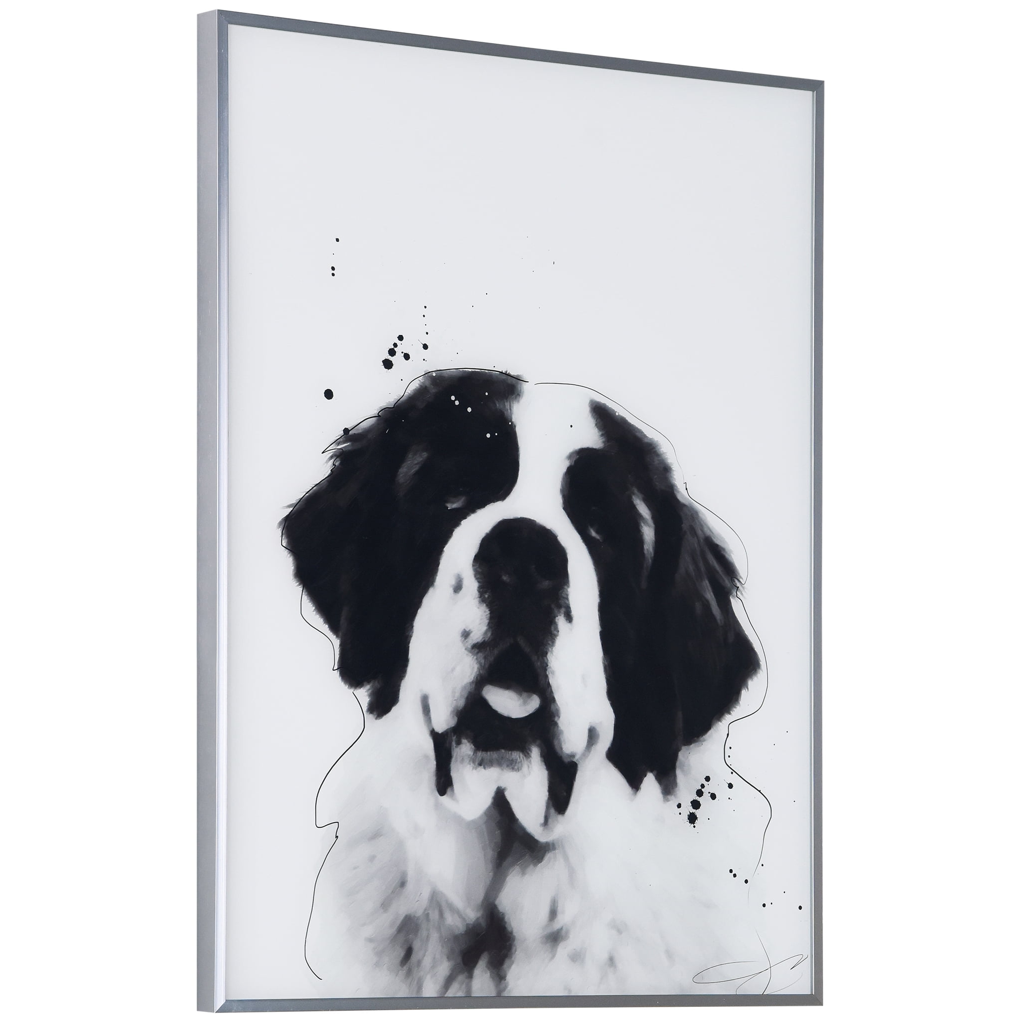 Empire Art Direct Doberman B and W Pet Paintings on Printed Glass Encased  with a Gunmetal Anodized Frame Animal Art Print, 24 in. x 18 in.  AAGB-JP1044-2418 - The Home Depot