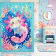 thumbnail image 2 of Manfei Cute Axolotl Shower Curtain 72Wx78L,Cartoon Animals Print Bath Curtain, 2 of 5