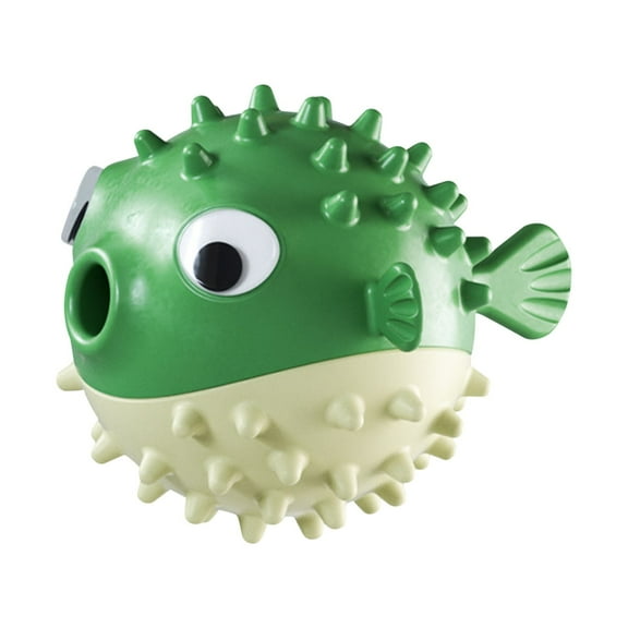 Dog Chew Toy Pufferfish Shape Interactive Bite Resistant Pet Toy for Treat Dispensing and Play