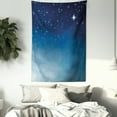 thumbnail image 3 of Night Tapestry, Ombre Inspired Sky with Vibrant Stars Universe Astronomy Exploration, Wall Hanging for Bedroom Living Room Dorm Decor, 60W X 80L Inches, Pale Blue Dark Blue White, by Ambesonne, 3 of 5