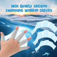 thumbnail image 2 of 3 pares de guantes de natación Guantes de buceo de silicona Guantes palmeados para nadar Dedos Mano Aletas de natación Guantes de remo para nadar Buceo para niños Mujeres Hombres (. Afortunado Sencillez, 2 of 3