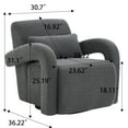 thumbnail image 4 of LoLado Cozy Teddy Fabric Upholstered Armchair, 360° Rotatable Modern Sturdy Lounge Chair with Curved Arms and Thick Cushioning for Living Room Bedroom, Dark Gray, 4 of 12