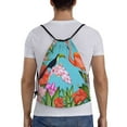 thumbnail image 2 of Easygdp Tropical Jungle Flamingo Drawstring Backpack, Beach Sackpack, Travel Sackpack Lightweight for Sports, Gym, Travel, Swimming - Medium, 2 of 9