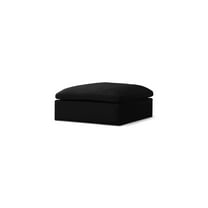 Meridian Furniture Serene Black Linen Fabric Deluxe Modular Ottoman