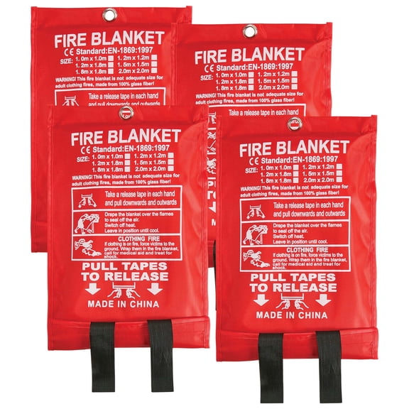 Fjnatinh Emergency Fire Blanket - 4 Pack