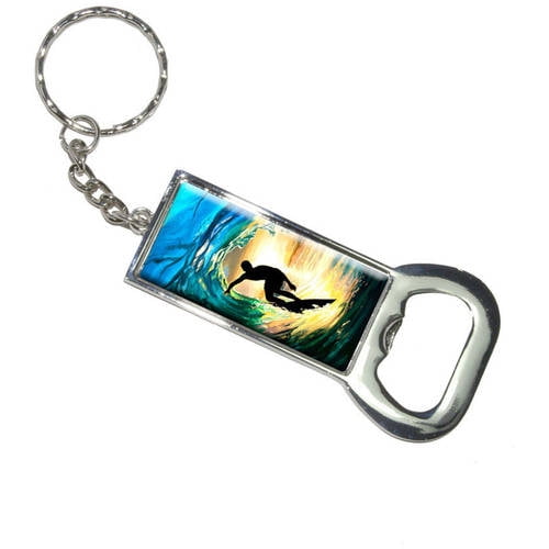 Surfer Surf Ocean Wave Sunset Keychain Bottle Bottlecap Opener ...