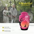 thumbnail image 3 of MUKTIVE Cherry Blossom Cremation Urn for Adult Human Ashes Husband & Wife, Burial Large Urns for Mom & Dad, Memorial Meditation Urn for Ashes, Blue Urns for Adult Female Funeral, 10 Inch, 3 of 7