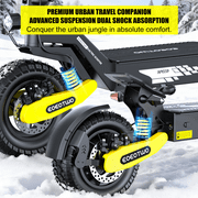 EOEOTWO Electric Scooter for Adults, GT06 1200W Motor Fast E-Scooter, Up to 30 MPH & 40 Miles Long Range, 11 Off-Road Tires Foldable Commuter Scooter with Dual Disc Brakes & Suspension, UL 2272