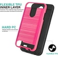 thumbnail image 6 of For Apple iPhone 15 (6.1") Slim Fit Rugged TPU + Hard PC Brushed Metal Texture Hybrid Dual Layer Armor Shockproof Phone Case Cover by Xpression - Pink, 6 of 8