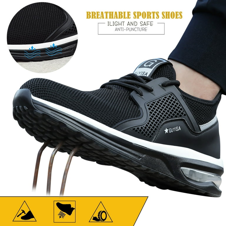 Women's black safety trainers cheap