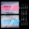 thumbnail image 3 of 192PCS Mix 4 Shapes Clear XL Long Stiletto Square Coffin Almond Full Length False Nail Tips Manicure Fingernails Extension Set style 1, 3 of 6