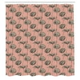 thumbnail image 3 of Ambesonne Floral Shower Curtain, Dramatic Pink Gerbera Flower, 69"Wx70"L, Dark Brown Blush, 3 of 4