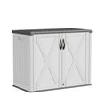 thumbnail image 3 of Patiowell 25 Cu.ft Outdoor Storage Shed with Floor, Horizontal Weatherproof Resin Cabinet for Patio, Garden Tools, Pool Supplies, White, 3 of 8