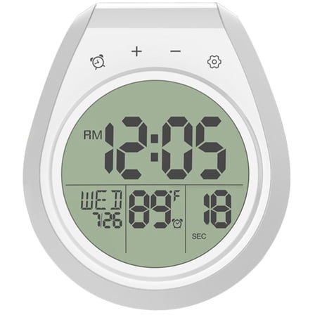 HIBIBUD Fitted Elastic Edge Bathroom Clock,LCD Digital Shower Clock Waterproof Clock Hanging Kitchen Clock