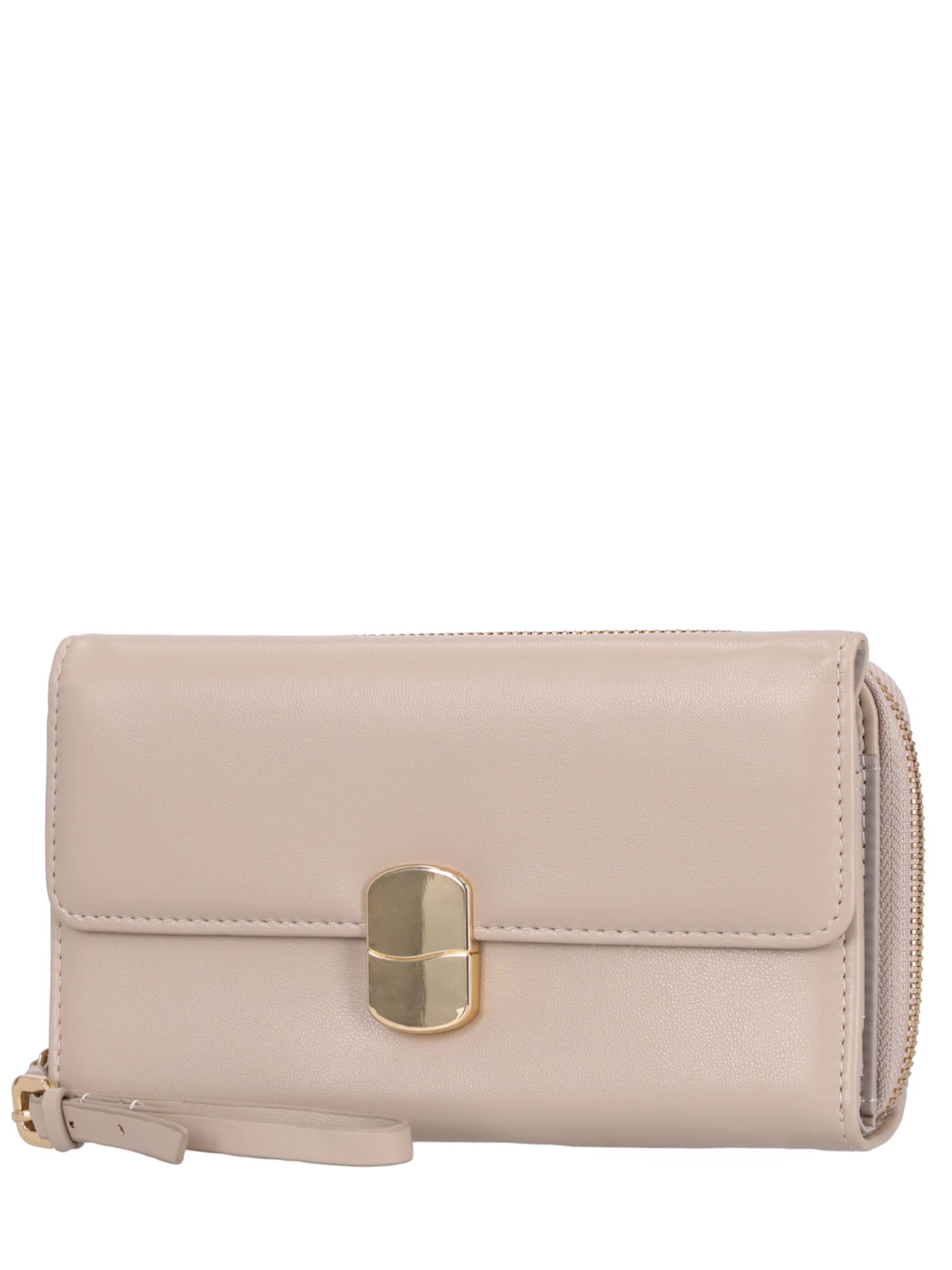 Time and Tru Women's Ainsley Bulk Clutch, Solid Light Brown