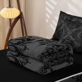 thumbnail image 5 of Erosebridal Bohemian Damask Zipper Twin Comforter Sets with Fitted Sheet and 2 Pillowcases, Hippie Floral Zipper Bedding Set, Charcoal Gray Black, Black Reversible, 5 of 7