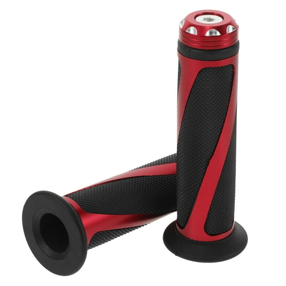 Raindrops Bike Handlebar Grips 1 Pair Red Plastic and Metal Slip-resistant Texture 13.00X4.50X4.50In