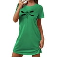 thumbnail image 2 of Sakmal Green Moomoos for Women Sleep Lightweight Short Mumu Dress Short Sleeve Print Nightgowns for Women, 2 of 5