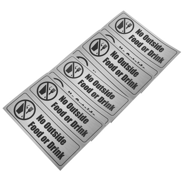 unbranded 8Ud Calcomanía Aviso No Se Permite Comida De Para Oficina Restaurante Material PVC Negro