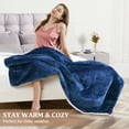 thumbnail image 2 of CAROMIO Electric Blanket Full Size 72" x 84", Thick Flannel & Sherpa Heated Blanket Full with 5 Heating Levels & 4 Hours Auto Off, Overheating Protection, Navy Blue, 2 of 7
