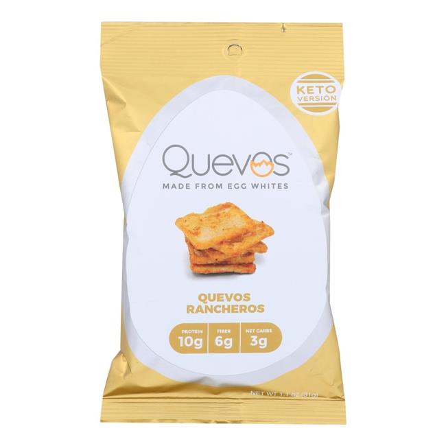 Quevos 2478857 1.1 oz Keto Rancher Egg White Chip, Case of 12