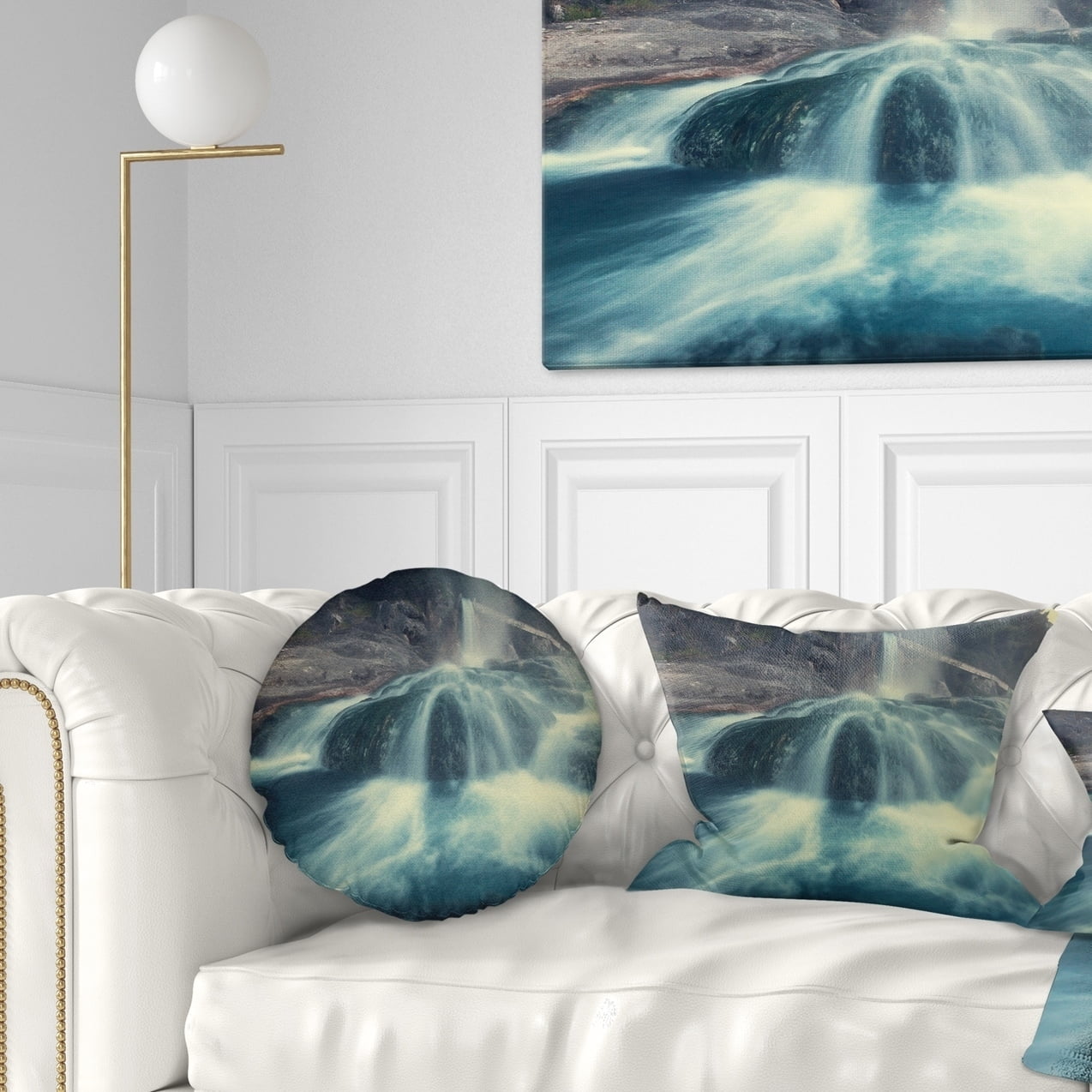 Insert Printed On Both Side Designart CU12233-26-26 Hot Spring thermopiles Greece Seascape Cushion Cover for Living Room Sofa Throw Pillow 26 in x 26 in in
