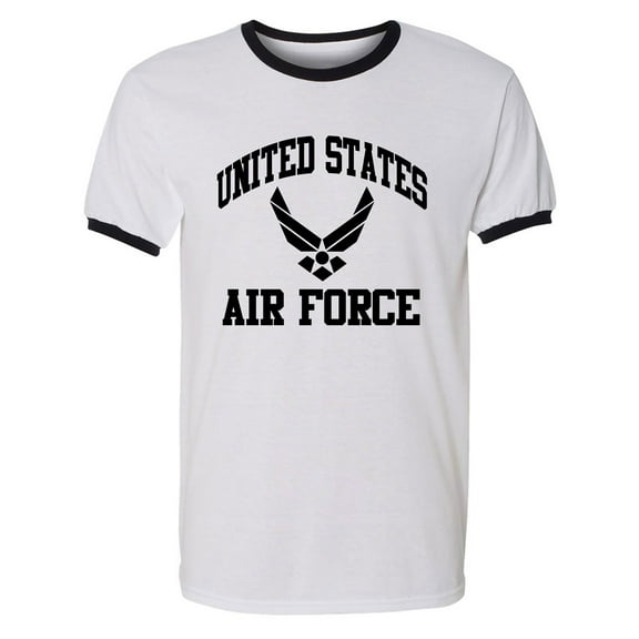 US Air Force Wings Adult Short Sleeve Ringer T-shirt