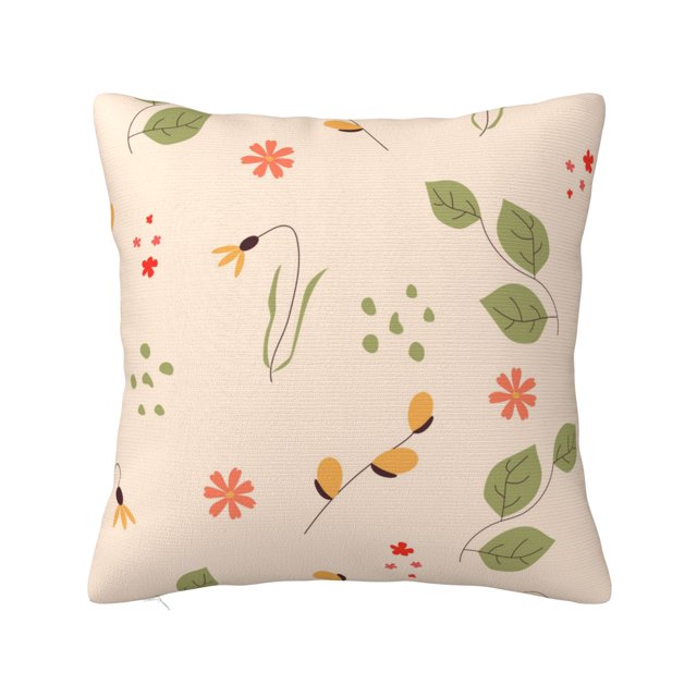 YFYANG Square Decorative Throw Pillow Case, Spring Flowers Pattern Bedroom Sofa Car Cushion Cover, 18"x18" (Pillowcase without pillow)