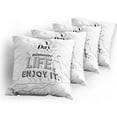 thumbnail image 5 of Ambesonne Saying Throw Pillow Cover 4 Pack, Positive Life Message, 24", Charcoal Grey White, 5 of 7