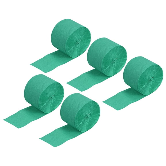 Uxcell Crepe Paper Streamer Decor 82ft Long 1.77 Inch Wide, Emerald Green 5 Pack