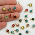 thumbnail image 2 of K-KED 40pcs Golden Mix Color Crystal Birthstone Charms DIY Beads Pendants For Jewelry, 2 of 5
