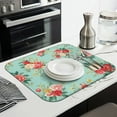 thumbnail image 3 of Pioneer Flower Floral Print Pattern Dish Drying Mat for Kitchen 1 Pack, Ultra Absorbent Microfiber Dishes Drainer Mats,16"x18", 3 of 6