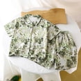 thumbnail image 2 of WRKEKC Boys Summer Casual Outfits Short Sleeve Turn Down Collar Floral Print Shirt and Elastic Waist Shorts Set for 2-12 Years, 2 of 5