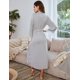 thumbnail image 4 of Bata tipo kimono XCF para mujer larga ligera de punto suave ropa de dormir M, 4 of 4