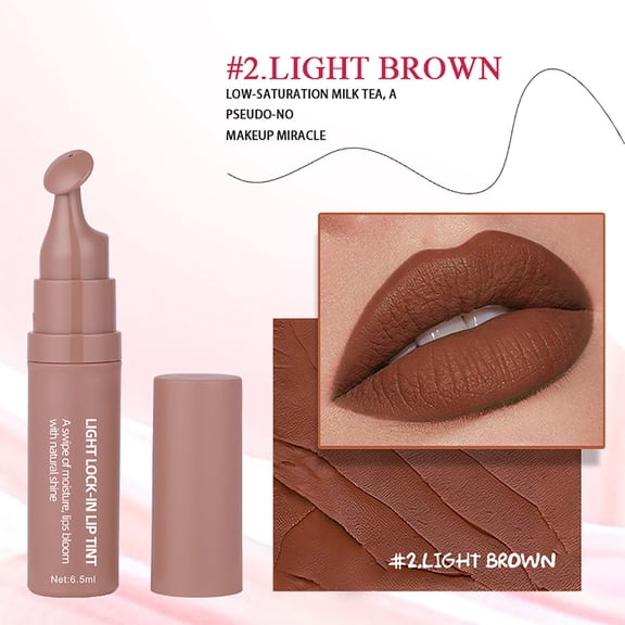 Long Lasting Matte Finish Lip Mud,Hydrating Glossy Lip Oil with Applicator,Non-Stick Soft Mist Effect For Women