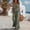 Army Green, variant on Womens Sleeveless V Neck Jumpsuits with Front Button Detail and Ruffle Waist Featuring Wide Leg Pants Cut Blue S