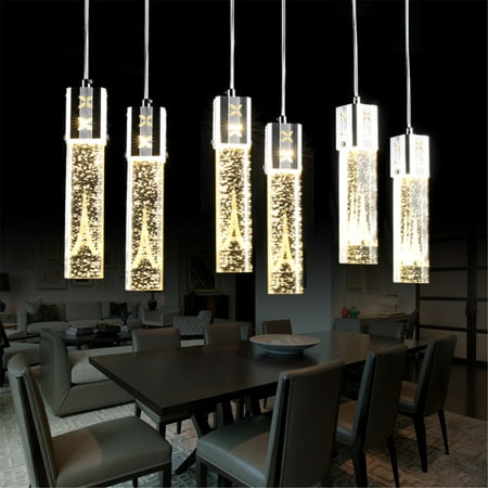 Bestller 1pcs Modern Led Clear Crystal Column Eiffel Tower Bubble Pendant Lights Lamps Nordic Single Head Dining Rooms Restaurants Cafe Bar Living Rooms Droplights Decor