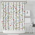 thumbnail image 2 of Floral Shower Curtain Watercolor Botanical Bathroom Decor Rustic Flower Design Fabric Bath Curtain for Tub Country Style Home Accessories with Hooks，72x84in(180*210cm), 2 of 5